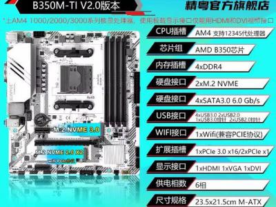 精粤 B350M-TI支持多任务处理，性能强劲