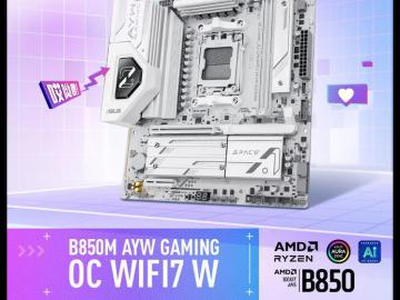 华硕 B850M AYW OC WIFI7 W主板开售 白色超频神器京东限时特价到手只要1349元