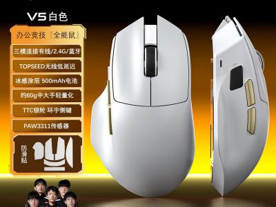 狼蛛 V5 蓝牙无线双模鼠标 电竞办公轻量化右手工学 京东自营到手仅84.53元