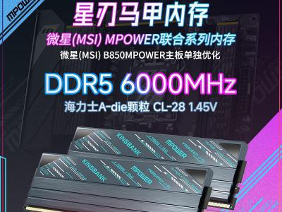金百达 32GB DDR5 6000 内存 京东自营到手价2879元