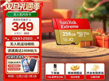 闪迪 E30 256GB MicroSD卡 京东自营活动价低至309元